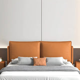 Orange Rectangular Upholstered Wingback Headboard Image - 6