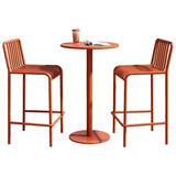 Orange Round Alloy Compact Fixed Bar Set with Stools Image - 1