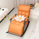 Orange Slipcover Upholstered Track Arms Rocking Chair Image - 6