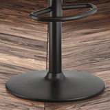 Orange Swivel Faux Leather Adjustable Bar Stool Image - 18