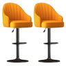 Orange Swivel Faux Leather Adjustable Bar Stool Image - 26