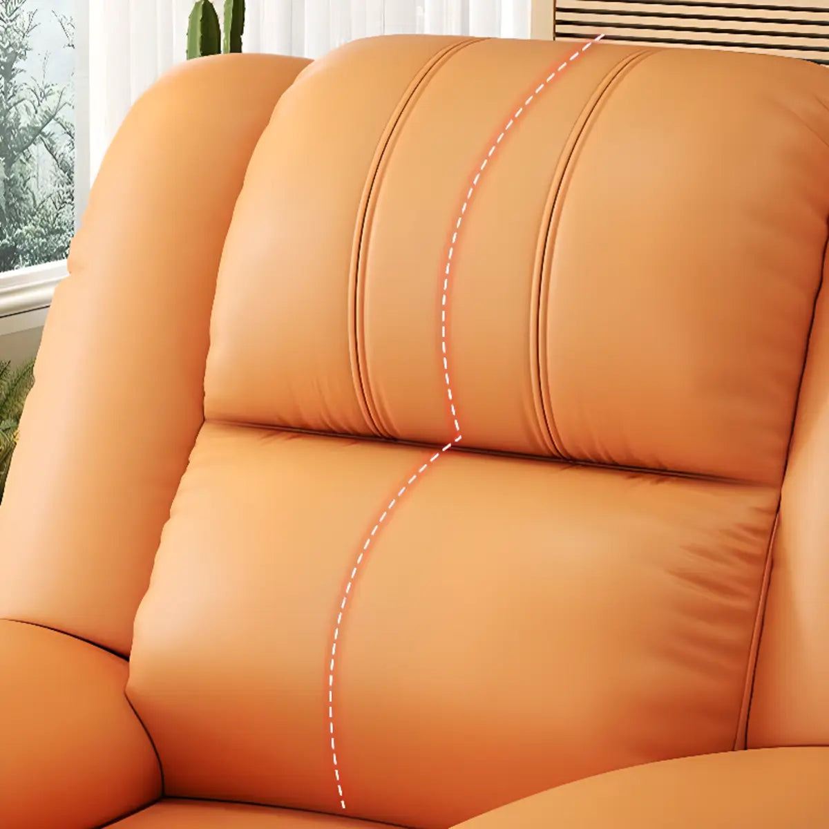 Orange Tech Cloth Single Rotating Base Relax Recliner Image - 16