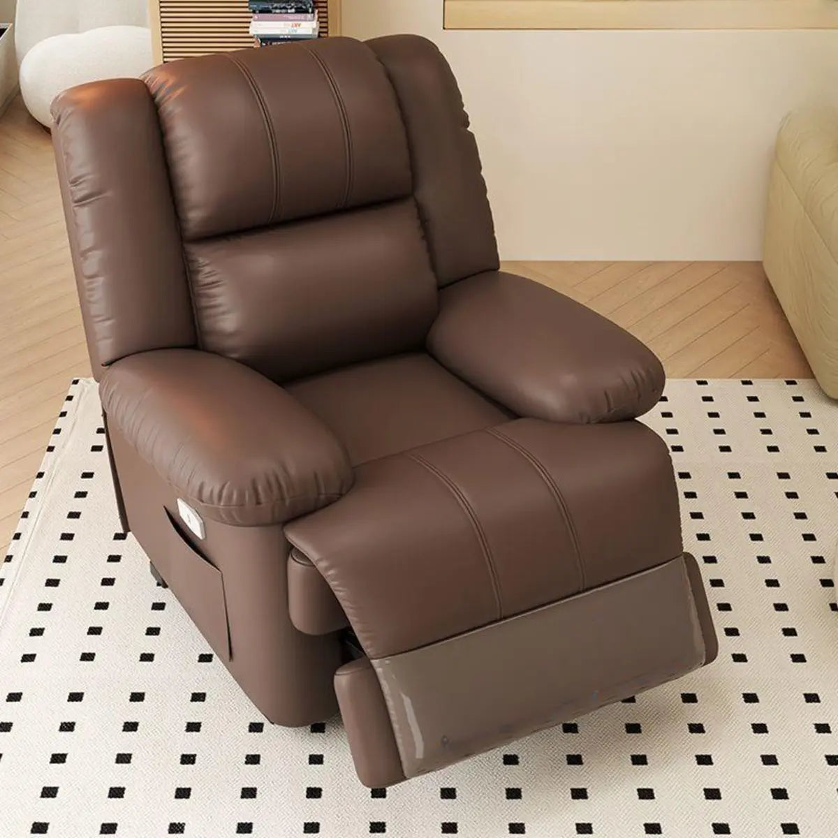 Orange Tech Cloth Single Rotating Base Relax Recliner Image - 22