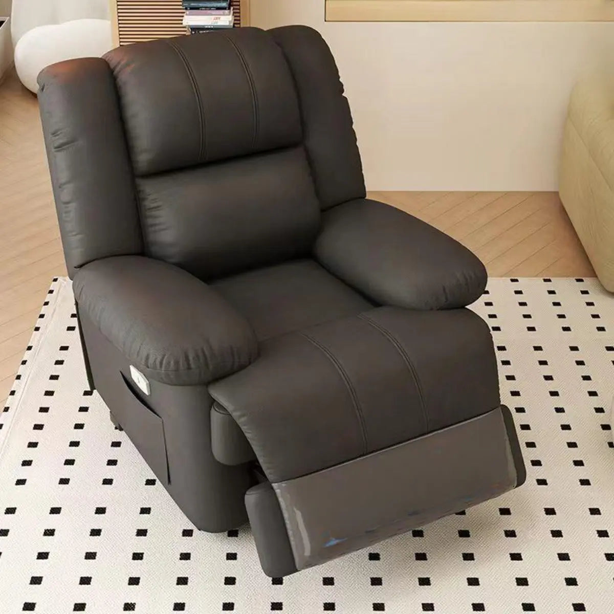 Orange Tech Cloth Single Rotating Base Relax Recliner Image - 24