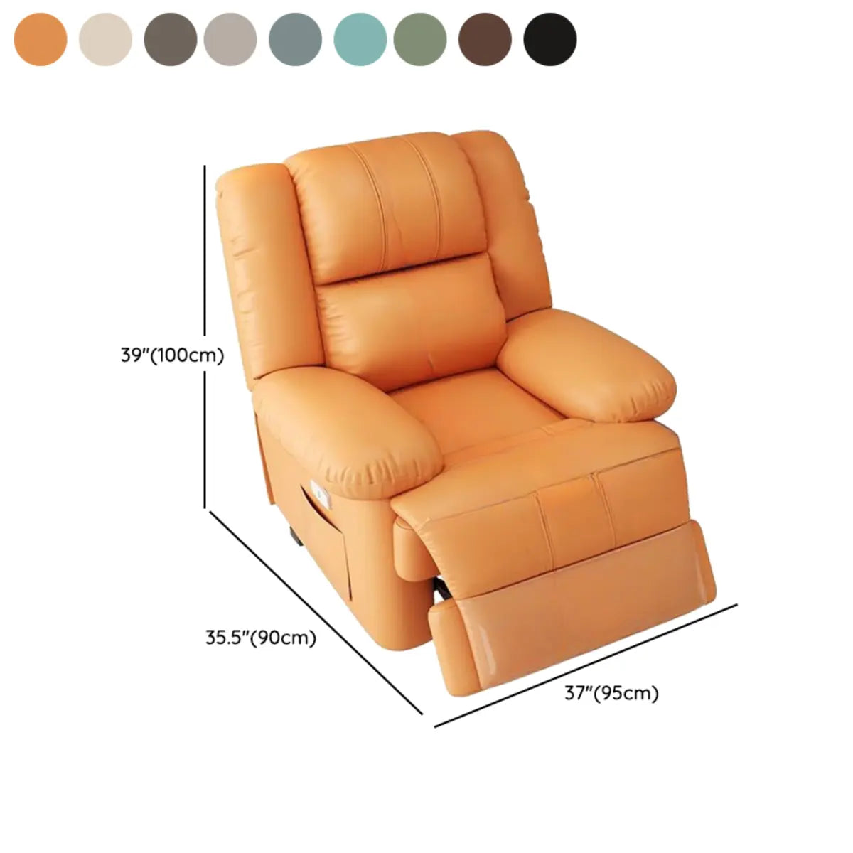 Orange Tech Cloth Single Rotating Base Relax Recliner 