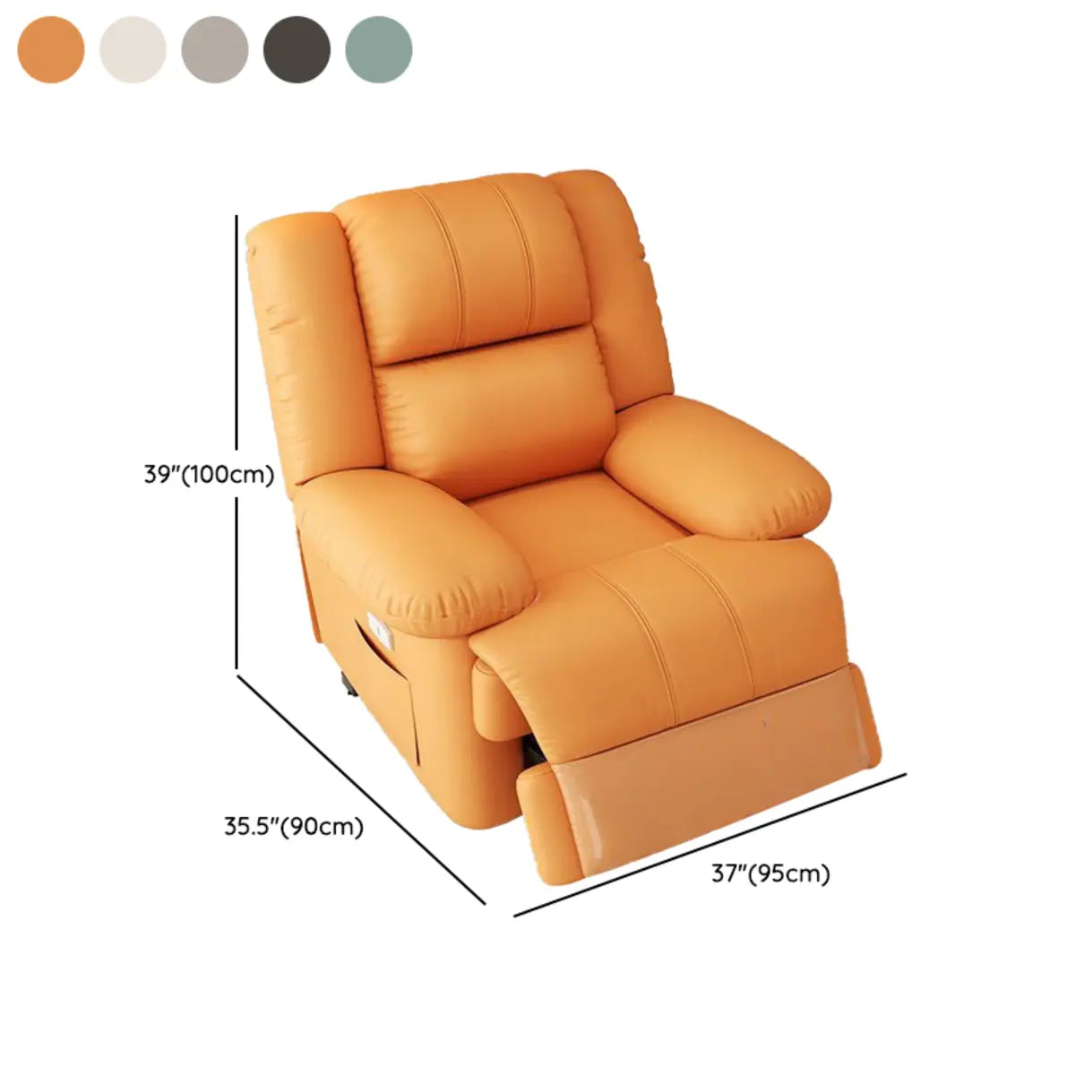 Orange Tech Cloth Single Rotating Base Relax Recliner Image - 27