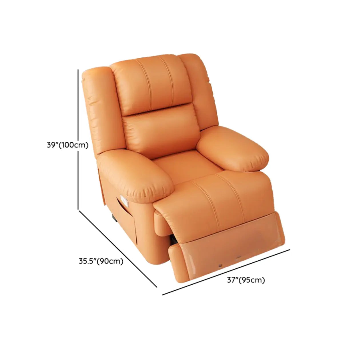 Orange Tech Cloth Single Rotating Base Relax Recliner Image - 28