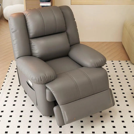 Orange Tech Cloth Single Rotating Base Relax Recliner Image - 4