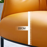 Orange Water Resistant Camel Back Accent Chair with Arm Image - 13