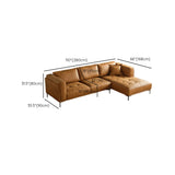 Orange Water Resistant Recessed Arm Tufted Sofa Chaise #size