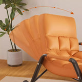 Orange Waterproof Metal Recessed Arm Rocking Chair Image - 11