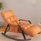 Orange Waterproof Metal Recessed Arm Rocking Chair Image - 17