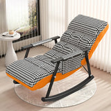 Orange Waterproof Metal Recessed Arm Rocking Chair Image - 21