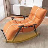 Orange Waterproof Metal Recessed Arm Rocking Chair Image - 4