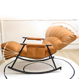 Orange Waterproof Metal Recessed Arm Rocking Chair Image - 6