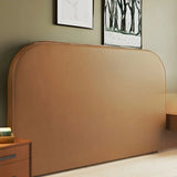 Orange Wooden Frame Upholstered Headboard with Legs Image - 1