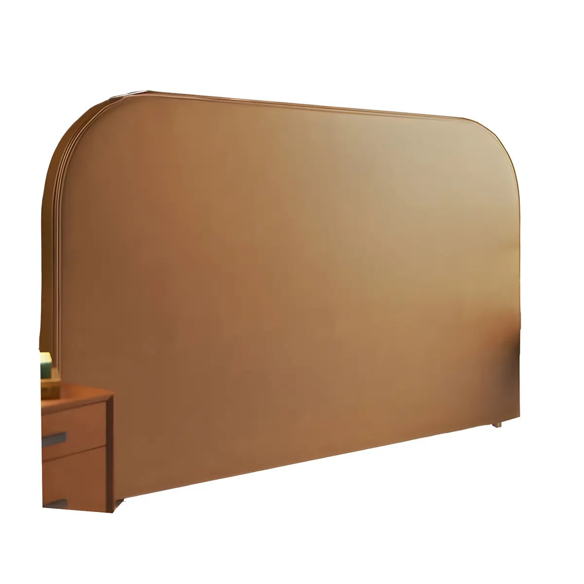 Orange Wooden Frame Upholstered Headboard with Legs Image - 5