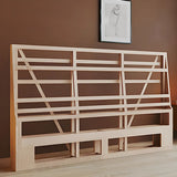 Orange Wooden Frame Upholstered Headboard with Legs Image - 6