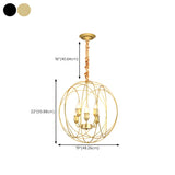 Orb Black Iron Candle Adjustable Height Foyer Chandelier Image - 17