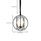 Orb Black Iron Candle Adjustable Height Foyer Chandelier Image - 18