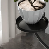 Orbicular 3-Tier Stone Floor Pedestal Plant Stand Gold Image - 12