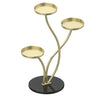 Orbicular 3-Tier Stone Floor Pedestal Plant Stand Gold Image - 6