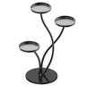 Orbicular 3-Tier Stone Floor Pedestal Plant Stand Gold Image - 9