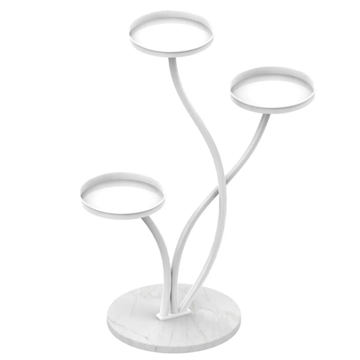 Orbicular 3-Tier Stone Floor Pedestal Plant Stand Gold Image - 10