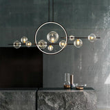 Orbital Glass Globe Kitchen Island Pendant Light Image - 1