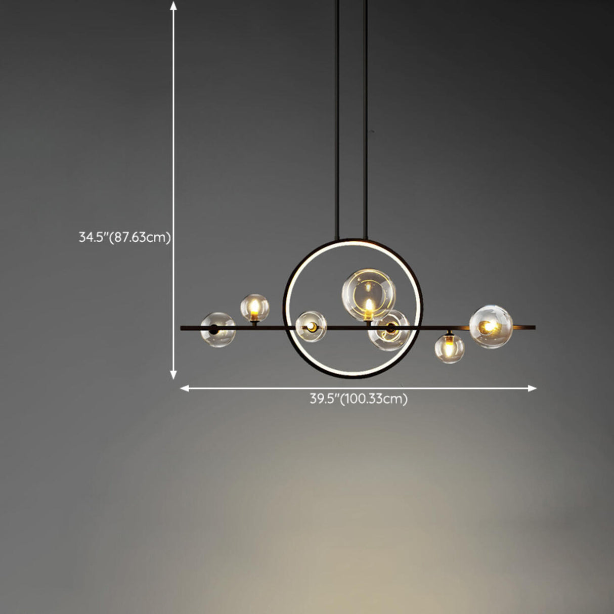 Orbital Glass Globe Kitchen Island Pendant Light 