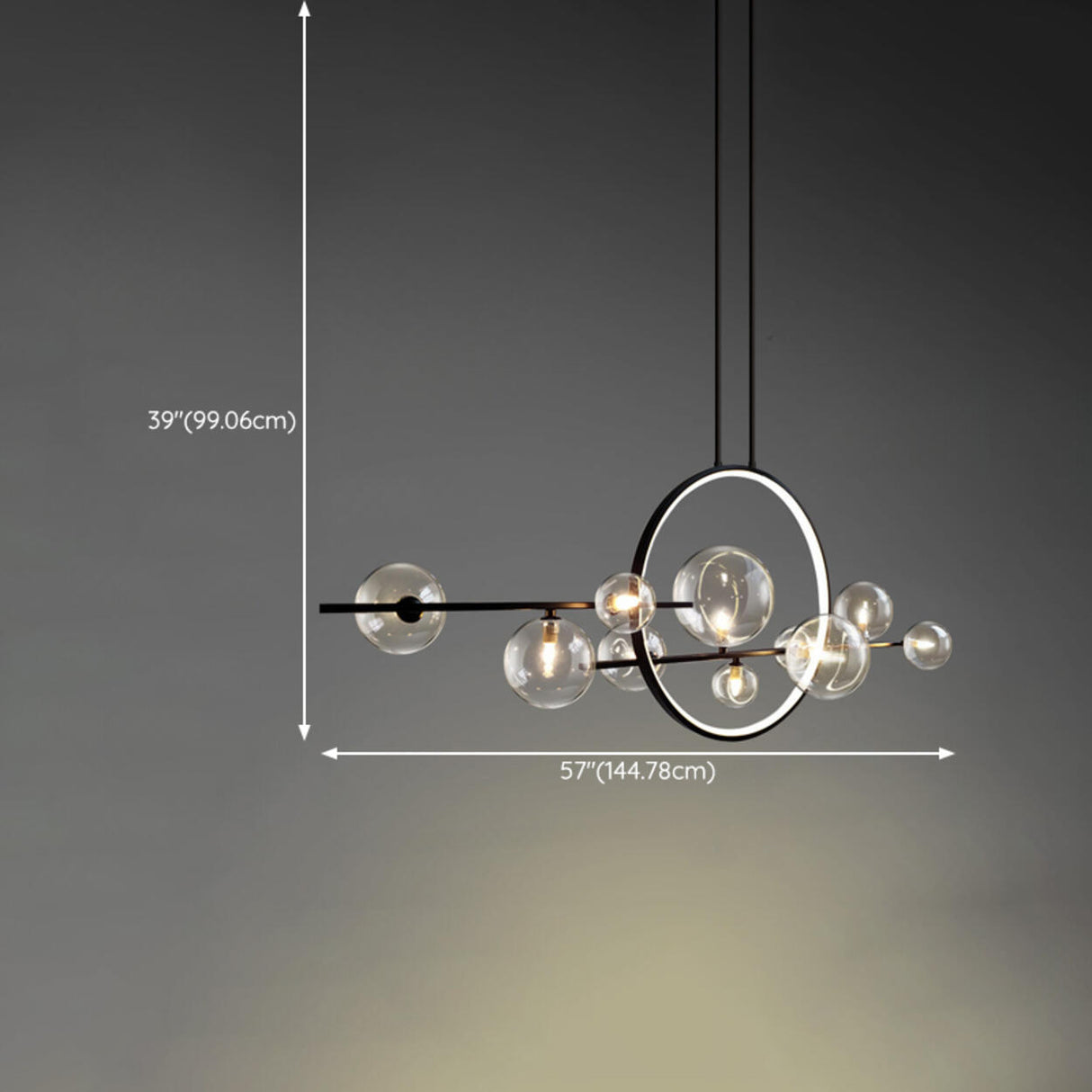 Orbital Glass Globe Kitchen Island Pendant Light Image - 14