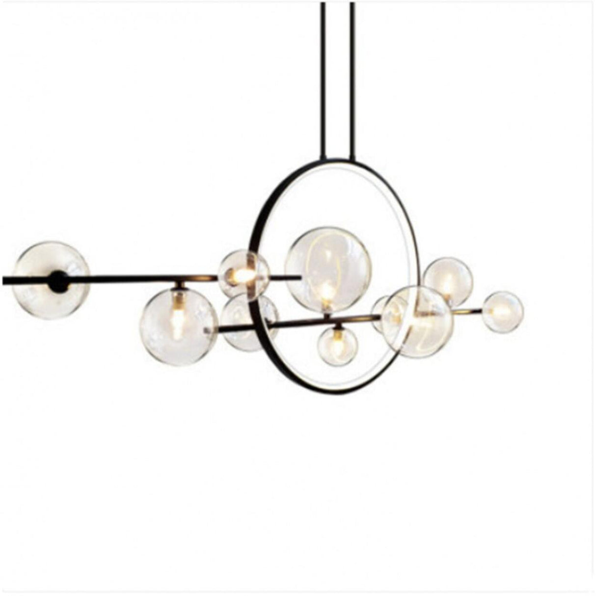 Orbital Glass Globe Kitchen Island Pendant Light Image - 5