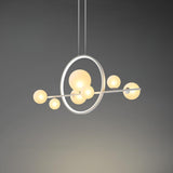 Orbital Glass Globe Kitchen Island Pendant Light Image - 6