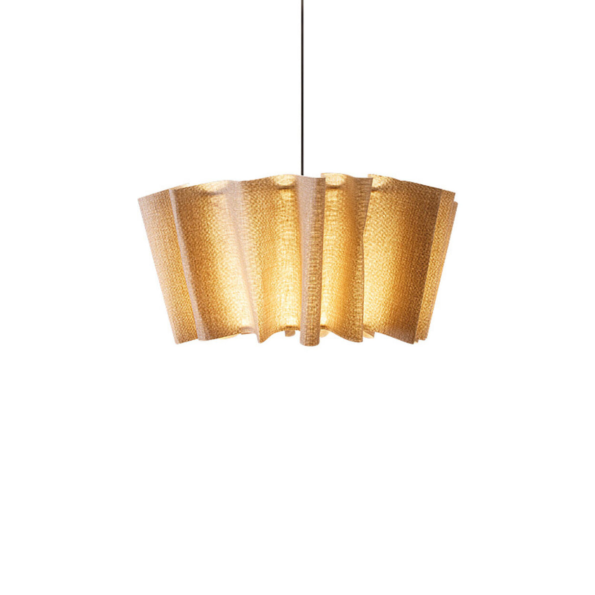 Organic Artistic Beige Fabric Pendant Chandelier Image - 3