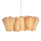 Organic Artistic Beige Fabric Pendant Chandelier Image - 7