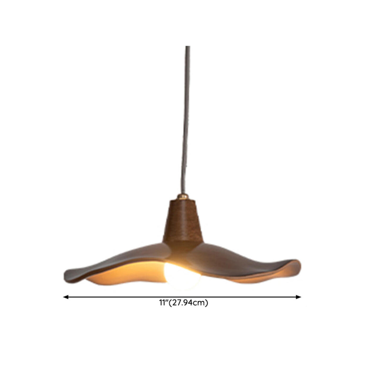 Organic Brown Modern Bedroom Resin Wave Pendent Light 