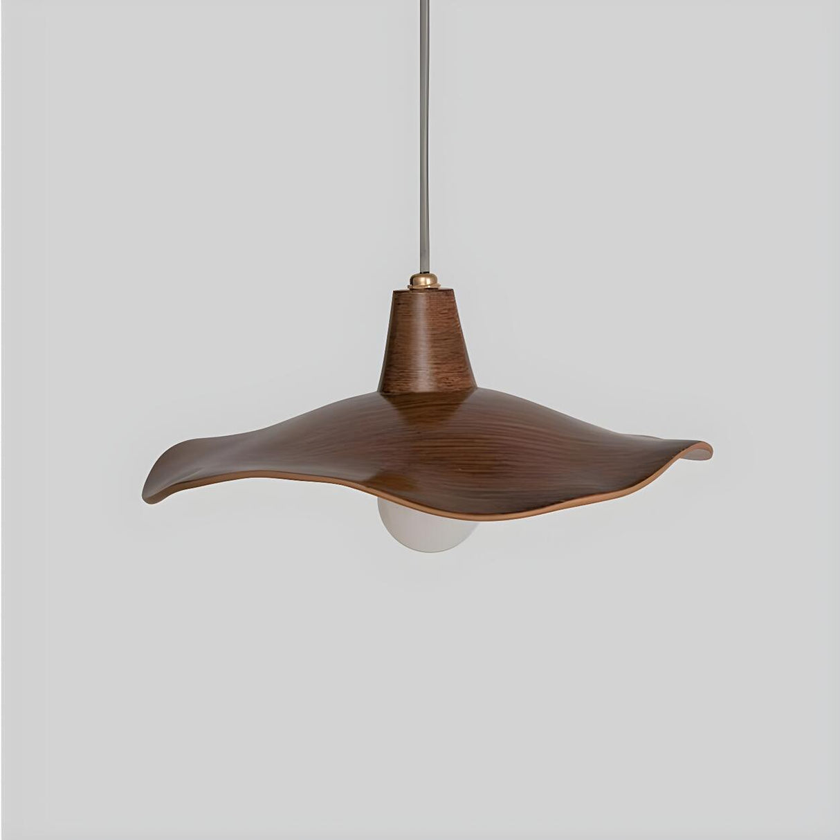 Organic Brown Modern Bedroom Resin Wave Pendent Light Image - 7