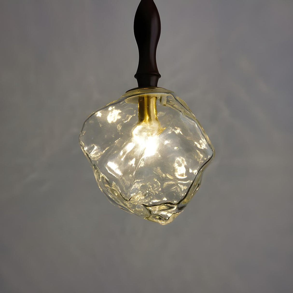 Organic Clear Glass Pendant Light Adjustable Height Image - 12