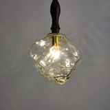 Organic Clear Glass Pendant Light Adjustable Height Image - 12