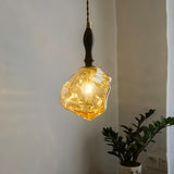 Organic Clear Glass Pendant Light Adjustable Height Image - 5