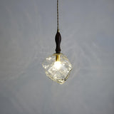 Organic Clear Glass Pendant Light Adjustable Height Image - 6