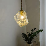 Organic Clear Glass Pendant Light Adjustable Height Image - 7