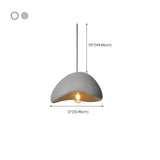 Organic Minimalist White Curved Dome Pendant Light #size