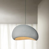 Organic Minimalist White Curved Dome Pendant Light Image - 2