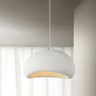 Organic Minimalist White Curved Dome Pendant Light Image - 3