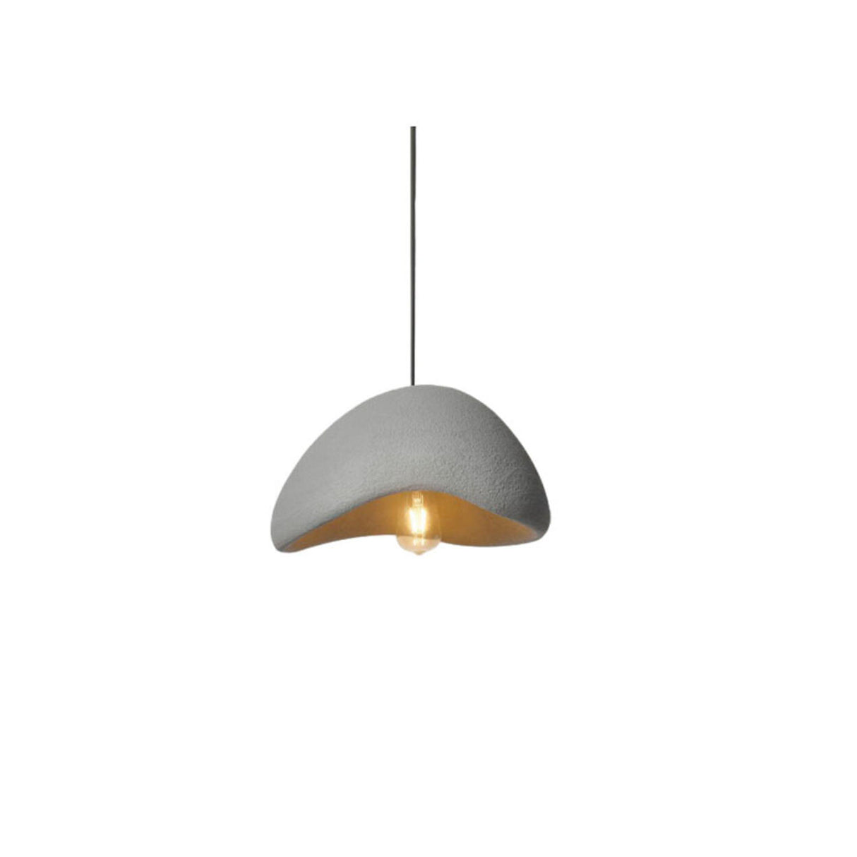 Organic Minimalist White Curved Dome Pendant Light Image - 9