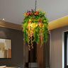 Organic Natural Floral Green Plant Pendant Chandelier Image - 1