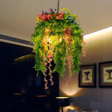 Organic Natural Floral Green Plant Pendant Chandelier Image - 2