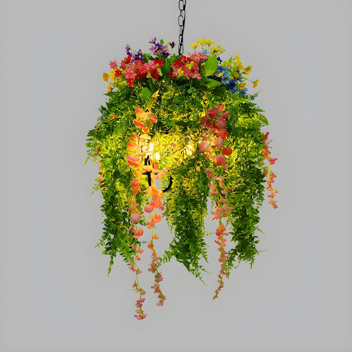 Organic Natural Floral Green Plant Pendant Chandelier Image - 3