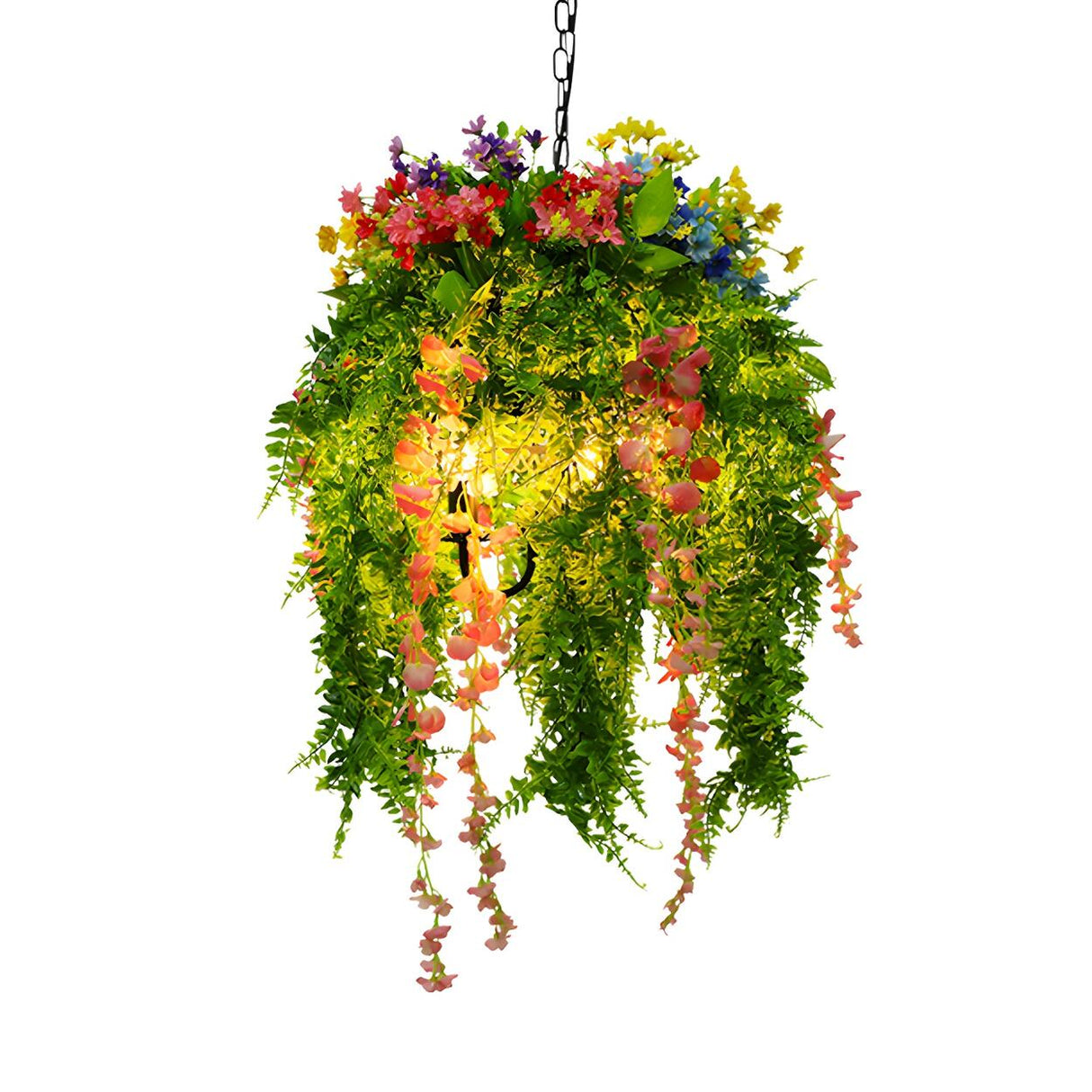 Organic Natural Floral Green Plant Pendant Chandelier Image - 4